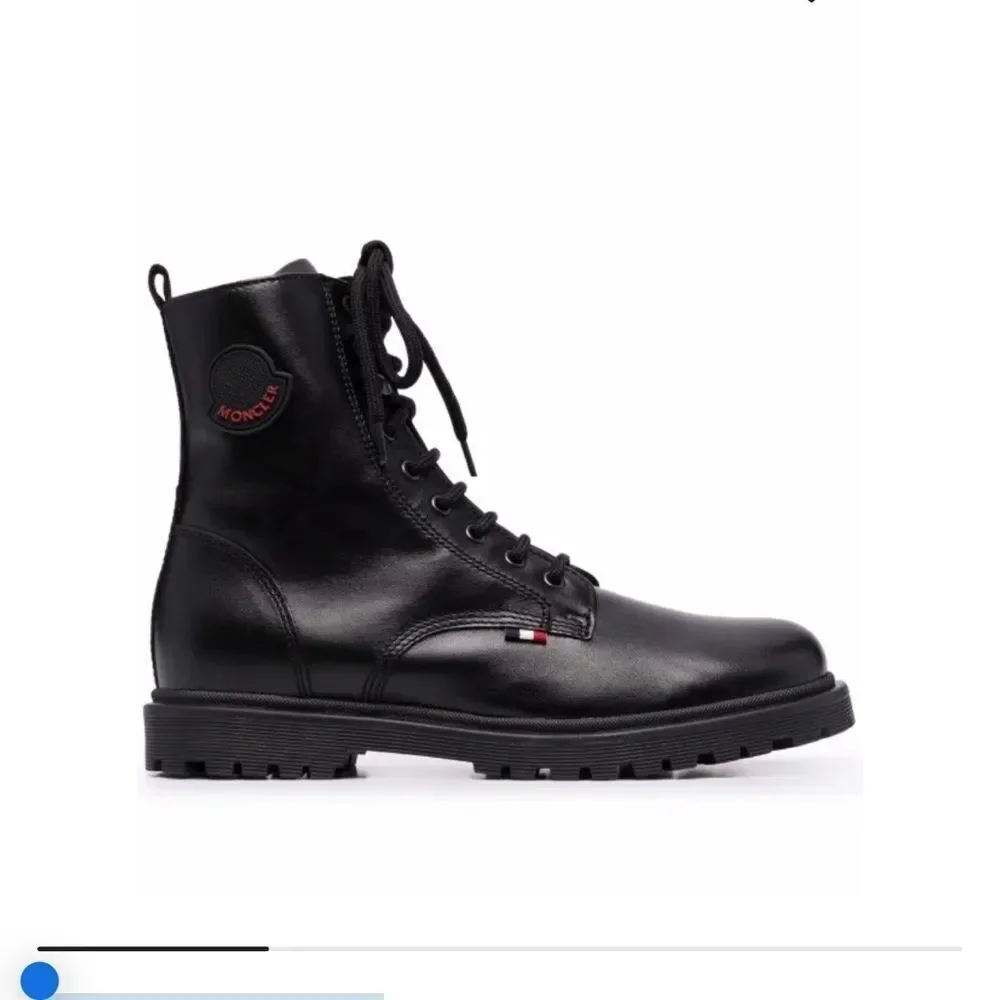 🔥Moncler Black Combat Boots with High-Top Design size 33 new in box